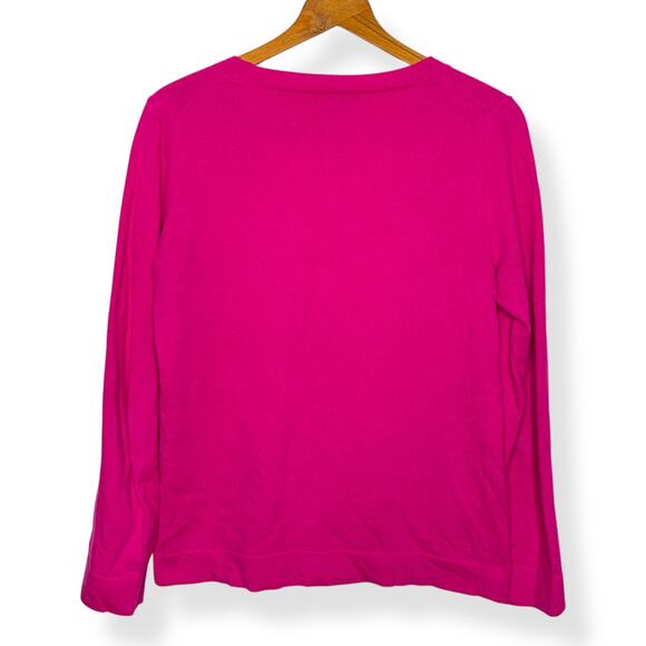J Crew Mercantile women's hot pink wool blend crew neck sweater Medium - Picture 3 of 9
